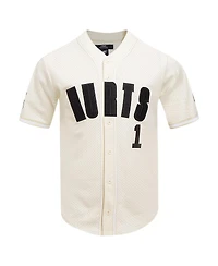 Pro Standard Men's Jalen Hurts Cream Philadelphia Eagles Name Number Triple Tonal Button-Up Baseball Jersey