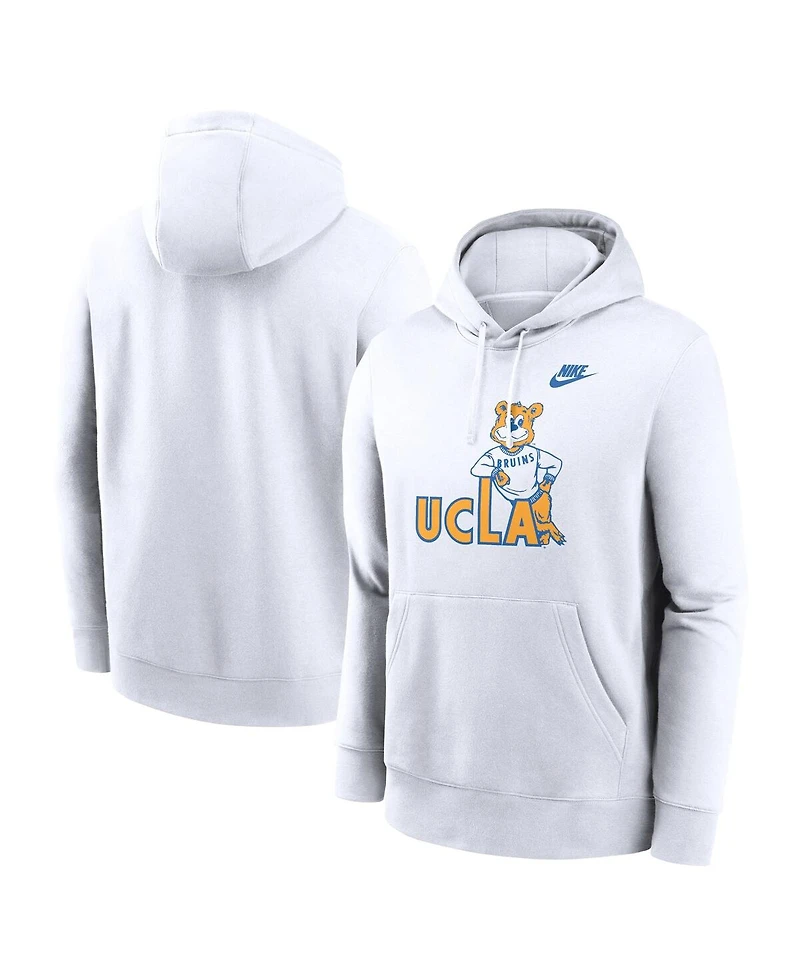 Nike Men's White Ucla Bruins Legacy Logo Club Fleece Pullover Hoodie
