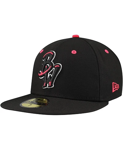 New Era Men's Black Pensacola Blue Wahoos Authentic Collection 59FIFTY Hat