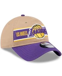 New Era Men's Tan/Purple Los Angeles Lakers 2024 Nba Draft 9TWENTY Adjustable Hat