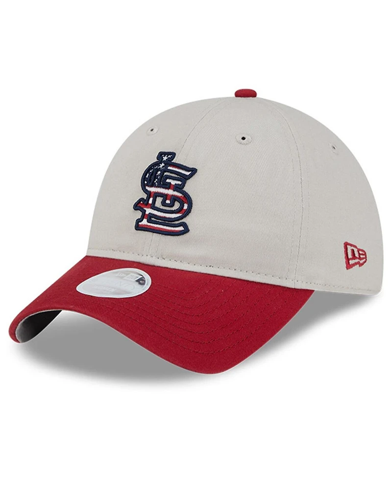 New Era Women's Khaki/Red St. Louis Cardinals 2024 Fourth of July 9TWENTY Adjustable Hat