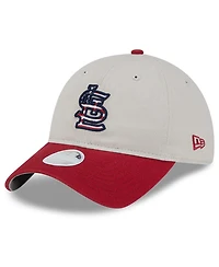 New Era Women's Khaki/Red St. Louis Cardinals 2024 Fourth of July 9TWENTY Adjustable Hat