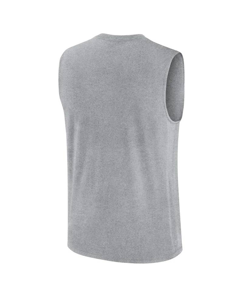 Jordan Men's Heather Gray North Carolina Tar Heels Primetime Legend Lock Up Performance Muscle Tank Top