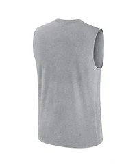 Jordan Men's Heather Gray North Carolina Tar Heels Primetime Legend Lock Up Performance Muscle Tank Top
