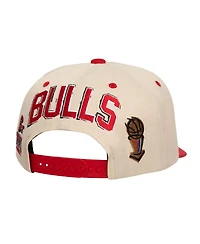 Mitchell & Ness Men's Cream/Red Chicago Bulls 6x Nba Champions Soul Legacy Defined Snapback Hat