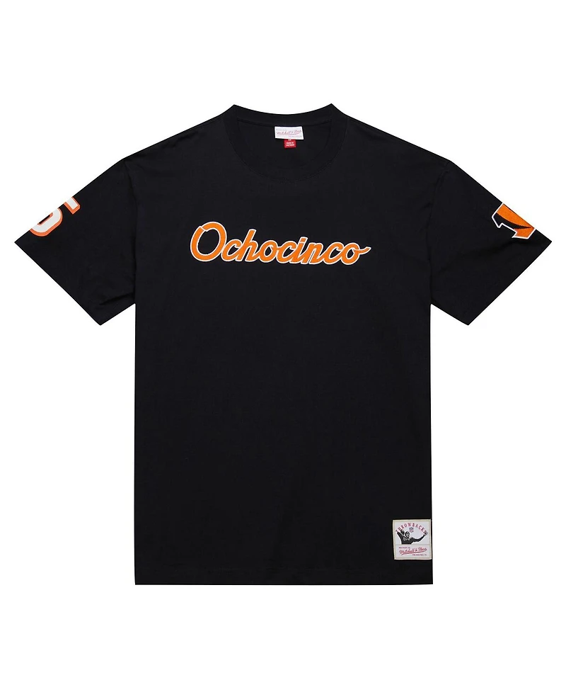 Mitchell & Ness Men's Chad Johnson Black Cincinnati Bengals Retired Player Nickname T-Shirt