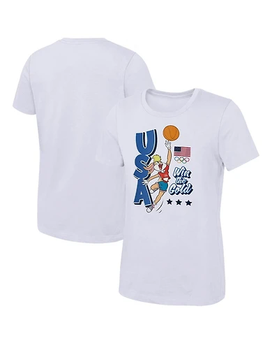 Outerstuff Big Boys and Girls Lola Bunny White Team Usa Looney Tunes Basketball T-Shirt