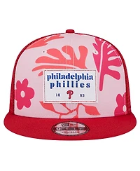 New Era Men's Red Philadelphia Phillies Bikini Bottom Trucker 9FIFTY Snapback Hat