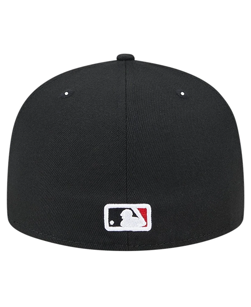 New Era Men's Black Washington Nationals Checkered Undervisor 59FIFTY Fitted Hat