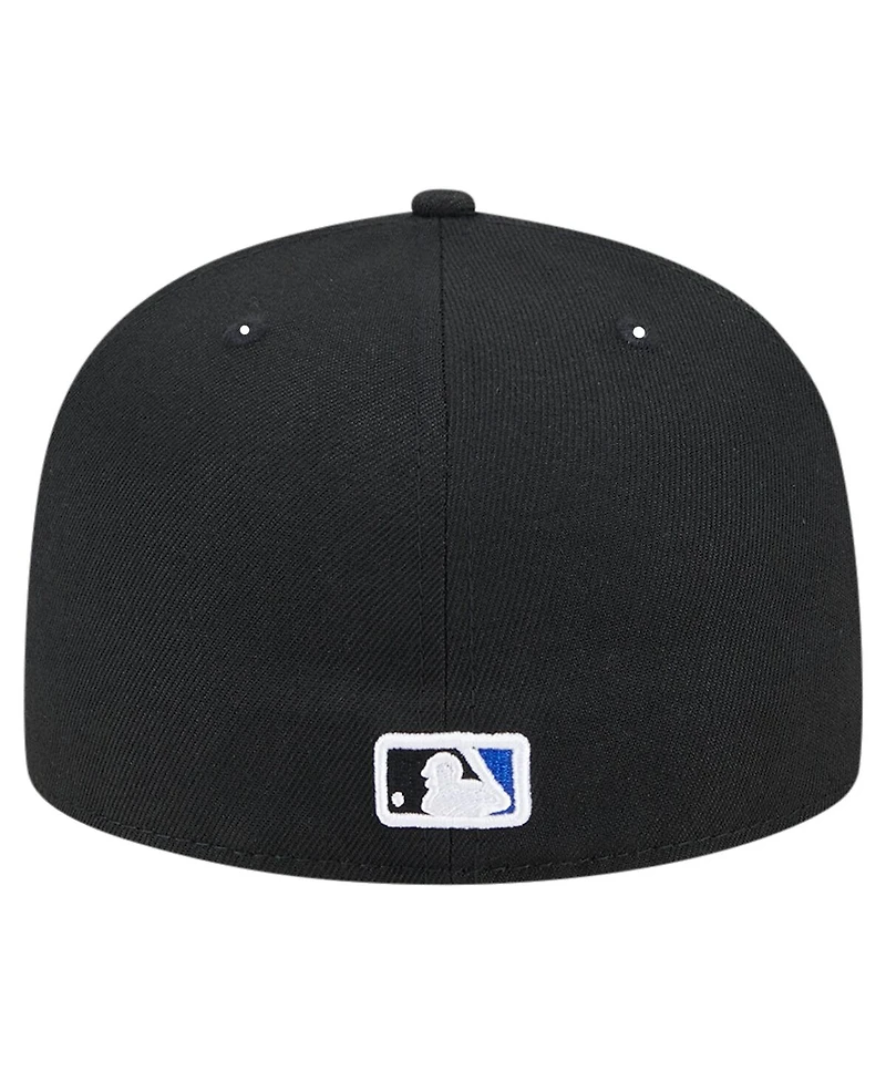 New Era Men's Black Kansas City Royals Checkered Undervisor 59FIFTY Fitted Hat