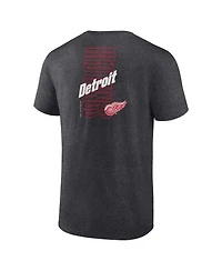 Fanatics Men's Heather Charcoal Detroit Red Wings Backbone T-Shirt