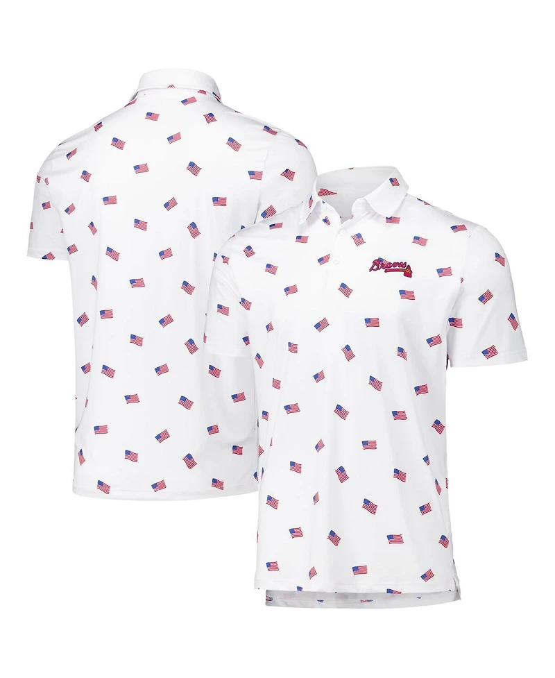 Antigua Men's White Atlanta Braves Americana Polo