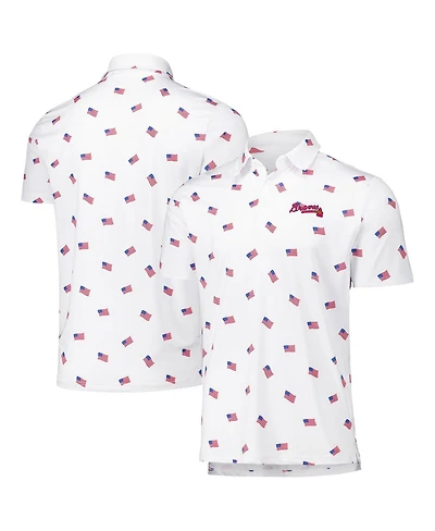 Antigua Men's White Atlanta Braves Americana Polo