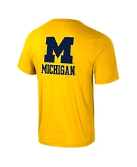 Colosseum Men's Maize Michigan Wolverines Logo Lockup 2-Hit Active Blend T-Shirt