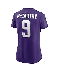Nike Women's J.j. McCarthy Purple Minnesota Vikings 2024 Nfl Draft First Round Pick Name Number T-Shirt