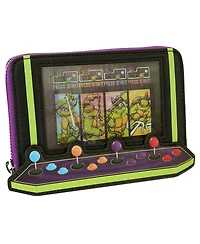 Loungefly Teenage Mutant Ninja Turtles 40th Anniversary Vintage-like Arcade Lenticular Glow Zip-Around Wallet