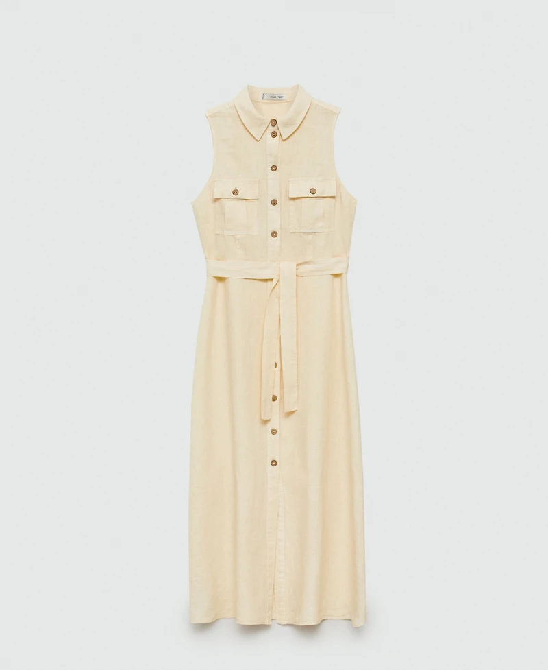 Mango Women's Linen Shirty Dress