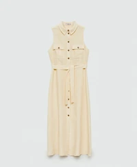 Mango Women's Linen Shirty Dress