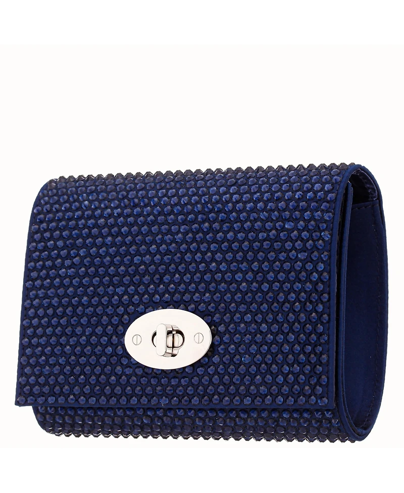 Nina Large Crystal Encrusted Flap Crossbody Bag