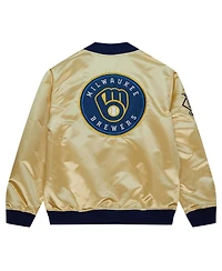 Mitchell & Ness Gold Milwaukee Brewers Og 2.0 Lightweight Satin Full-Zip Jacket