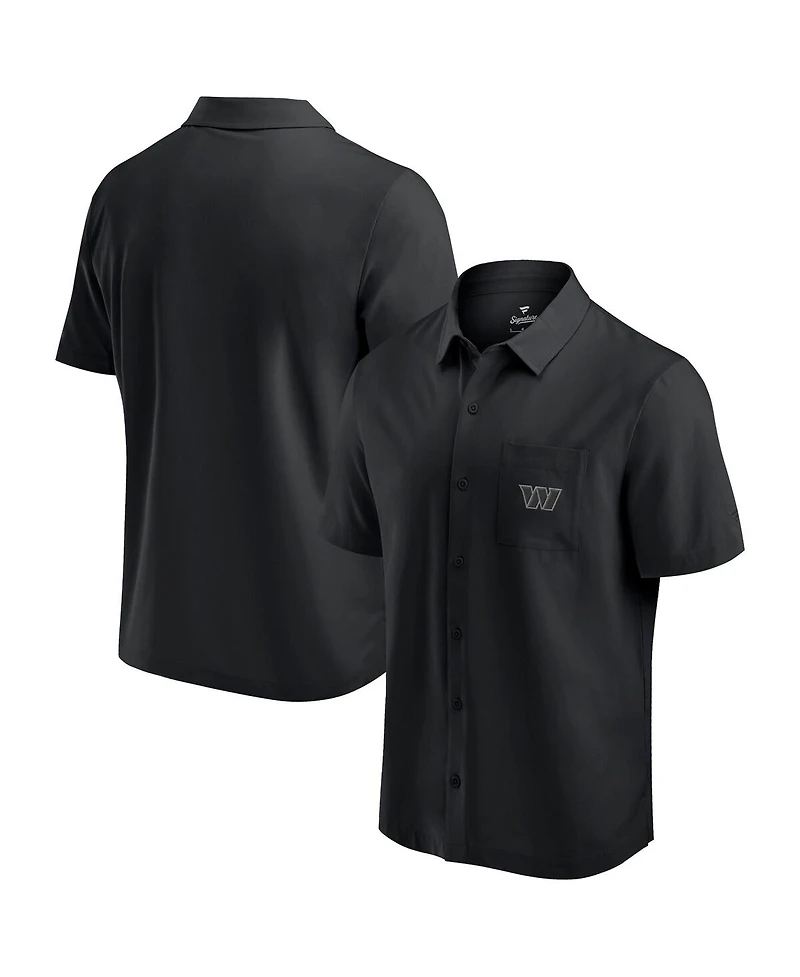 Fanatics Men's Black Washington Commanders Front Office Button-Up Shirt