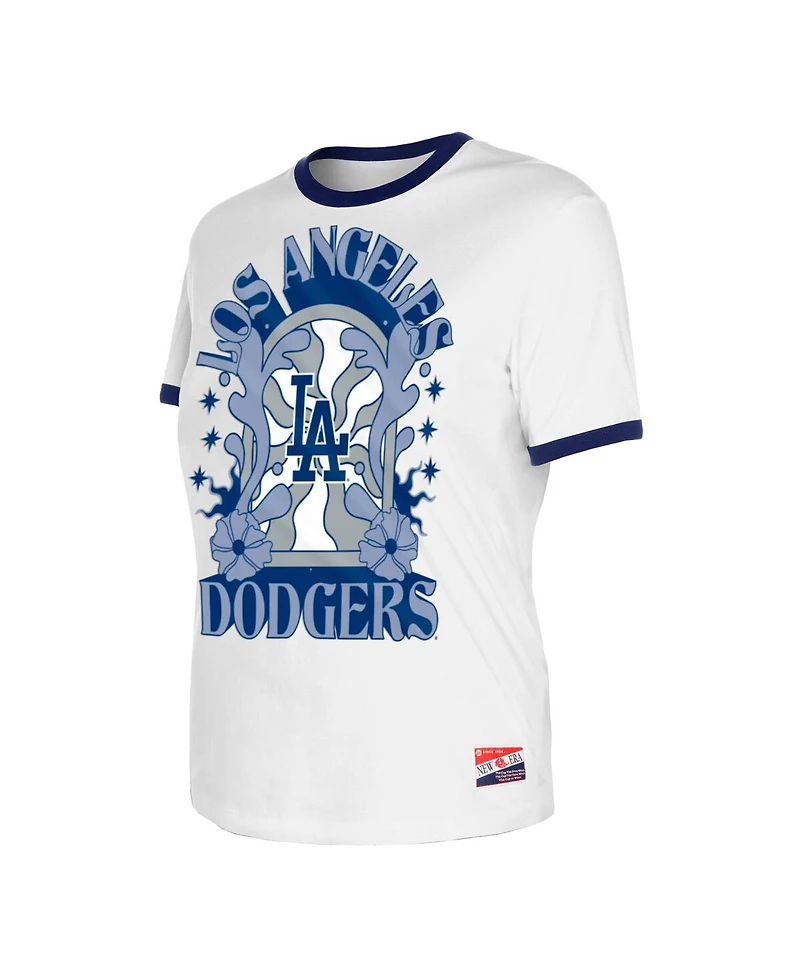 New Era Women's White Los Angeles Dodgers Oversized Ringer T-Shirt