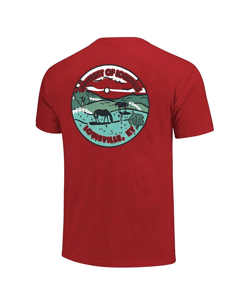 Image One Men's and Women's Red Louisville Cardinals Scenic Comfort Colors T-Shirt