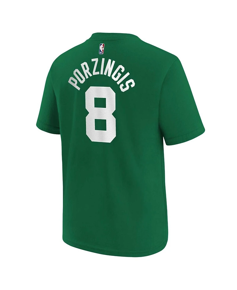 Nike Big Boys and Girls Kristaps Porzingis Kelly Green Boston Celtics Icon Name Number T-Shirt