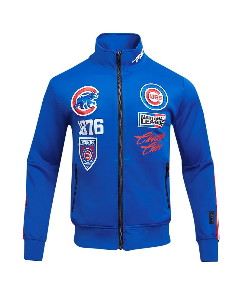 Pro Standard Men's Royal Chicago Cubs Fast Lane Full-Zip Track Jacket