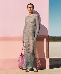 Mango Women's Crochet Foil Dress