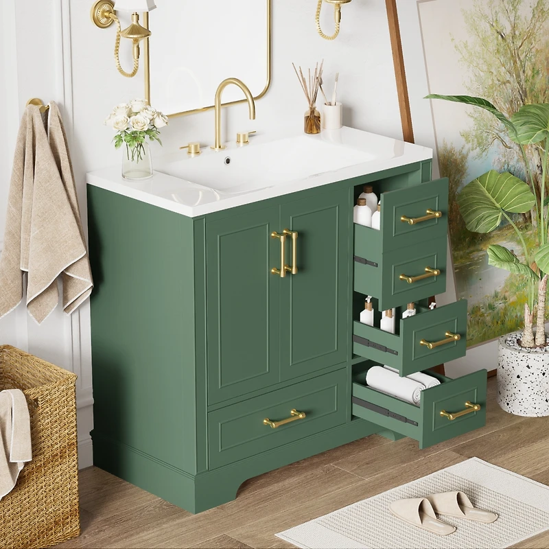 Streamdale 36" Traditional Bathroom Vanity with Resin Sink