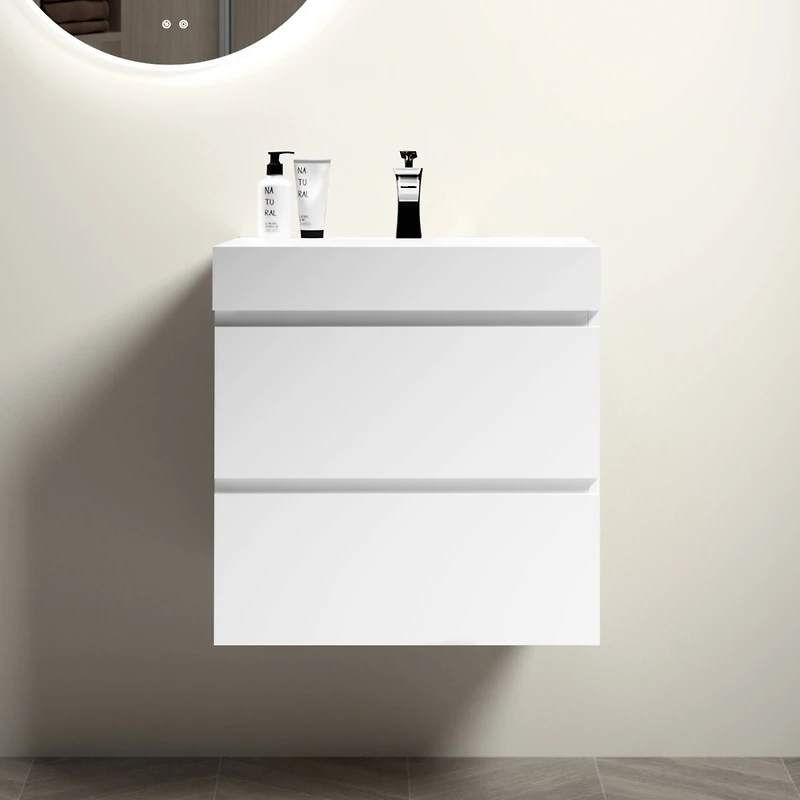 Glossy White Integrated Solid Surface Basin