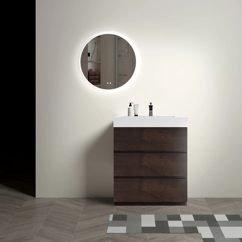 30" Rosewood Vanity: Storage & Style