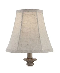 Regency Hill Cali Traditional Accent Table Lamps 19" High Set of 2 Antique Beige Off White Bell Shade for Bedroom Living Room Bedside Nightstand