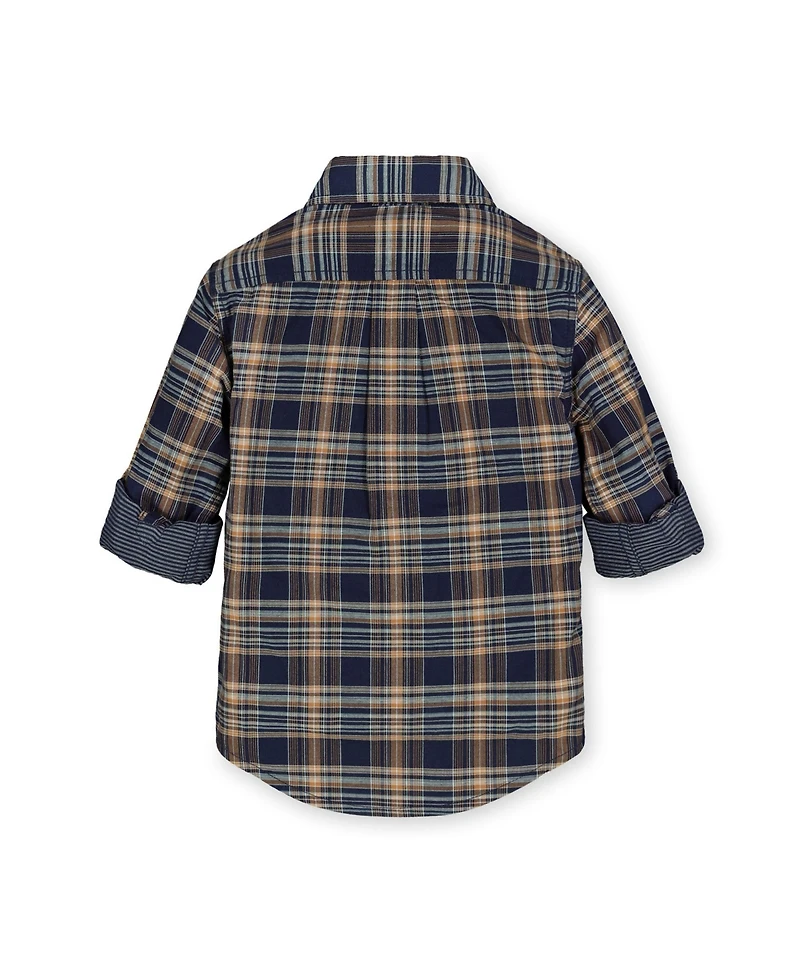 Hope & Henry Baby Boys Organic Convertible Double Weave Button Down Shirt