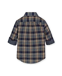 Hope & Henry Baby Boys Organic Convertible Double Weave Button Down Shirt