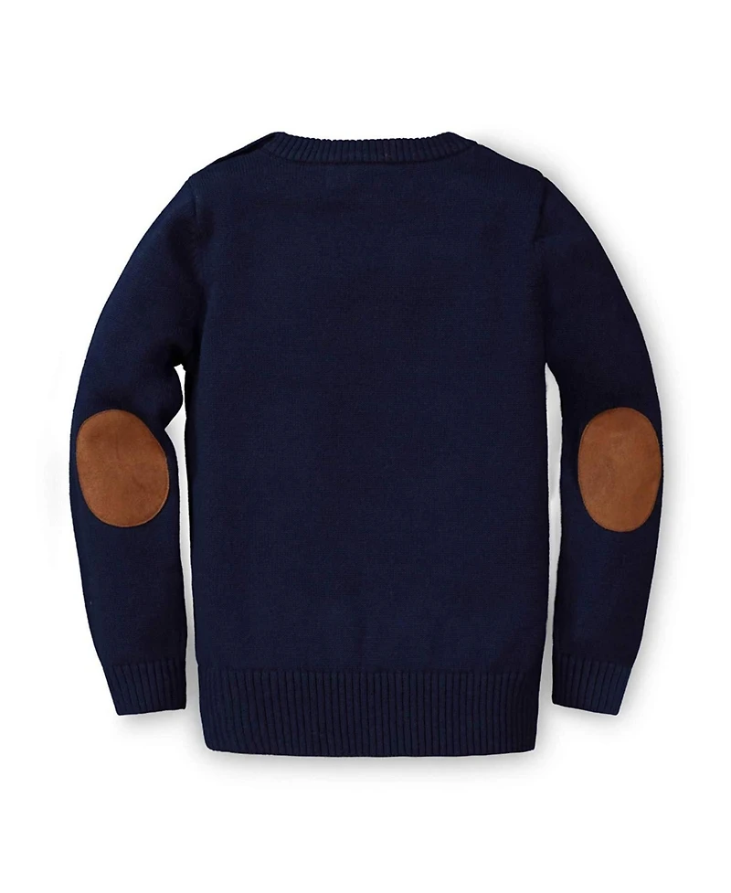 Hope & Henry Baby Girls Long Sleeve Intarsia Horse Sweater with Elbow Patches