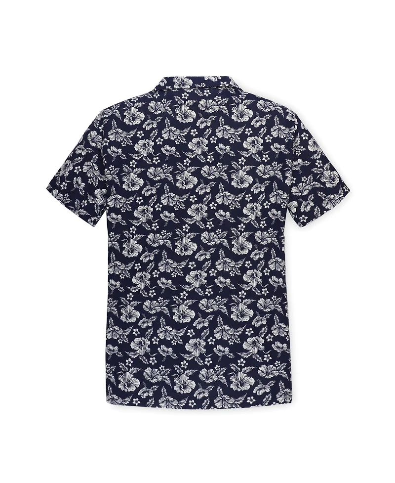 Hope & Henry Mens' Linen Short Sleeve Camp Shirt