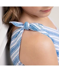 Hope & Henry Girls' Sleeveless Bow Shoulder Swing Dress, Kids