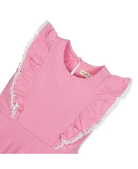 Hope & Henry Little Girls Sleeveless Knit Pinafore Dress