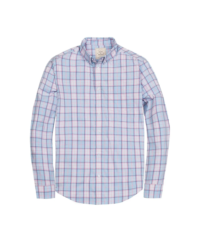 Hope & Henry Men's Organic Long Sleeve Stretch Poplin Button Down Shirt
