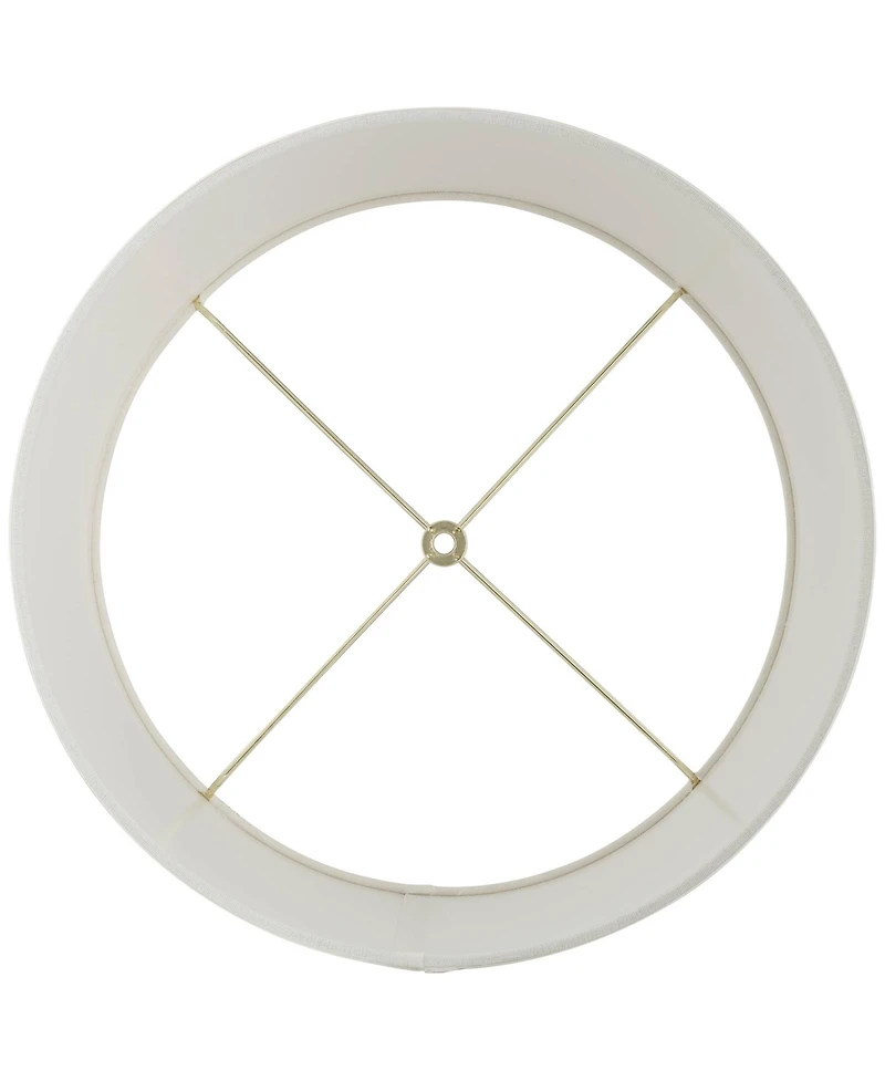 Springcrest Off-White Linen Medium Drum Lamp Shade 15" Top x 16" Bottom x 11" High (Spider) Replacement Harp and Finial