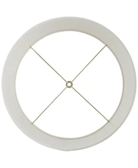 Springcrest Off-White Linen Medium Drum Lamp Shade 15" Top x 16" Bottom x 11" High (Spider) Replacement Harp and Finial