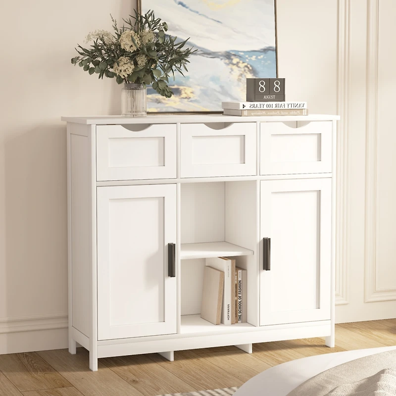 Streamdale 3-Drawer Sideboard with Ample Storage and Adjustable Shelves