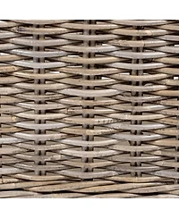 Jonathan Y Yael Coastal Hand-Woven "Storage" Rattan Basket with Wheels and Handles, Kubu Gray