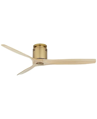 Casa Vieja 52" Windspun Modern Indoor Ceiling Fan 3 Blade Remote Control Soft Brass Finish Bedroom Living Room Hugger Dc Motor