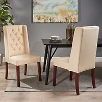 Streamdale Tufted Diamond Stitch Dining Chair With Wingback Design