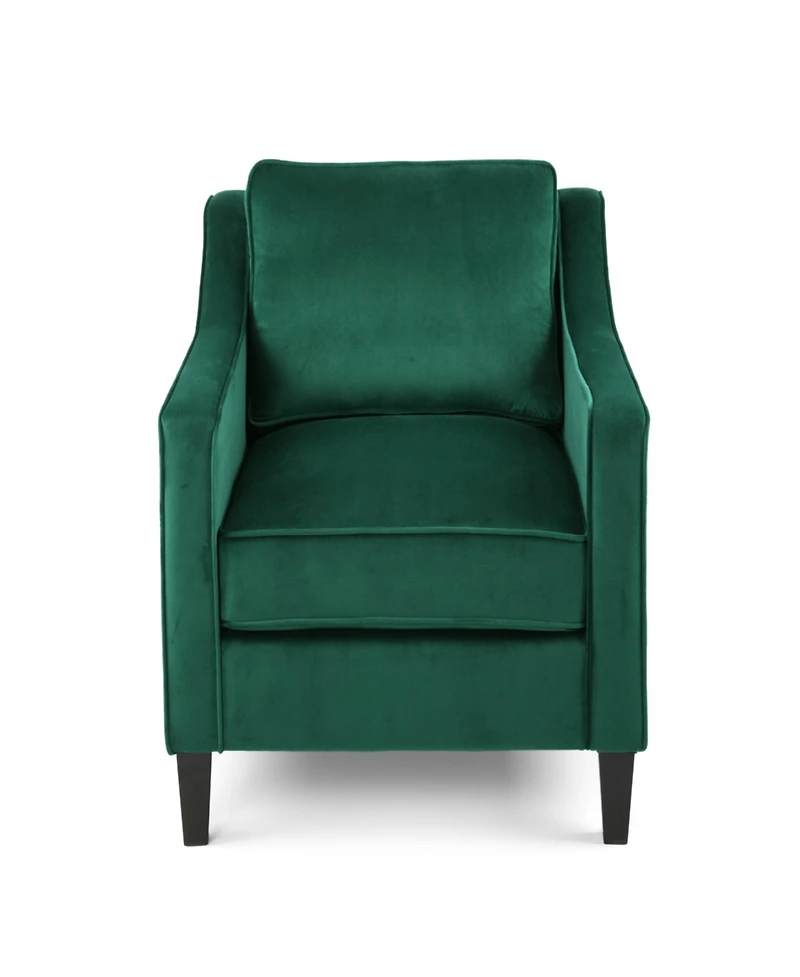 Plush Velvet Upholstered Sofa With Tufted Cushions And Gold Legs
