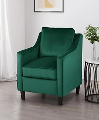 Plush Velvet Upholstered Sofa With Tufted Cushions And Gold Legs