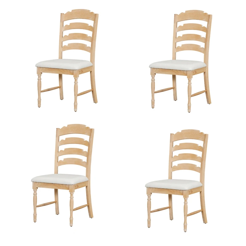 Streamdale Vintage Serrated Back Dining Chairs (Set of 4)
